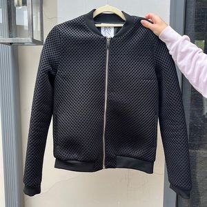 Black 90’s zip up jacket with gold eagle